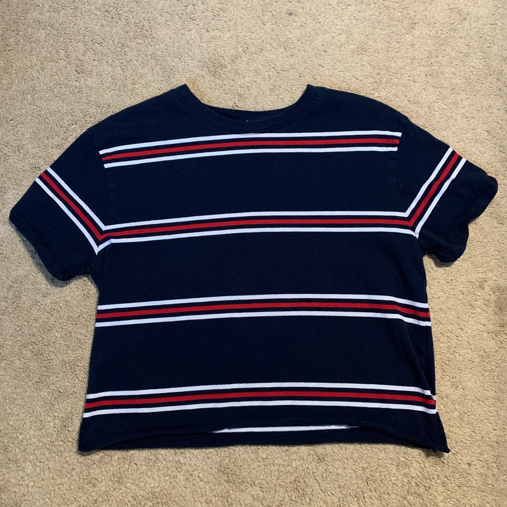 Brandy Melville Top: Red & White Stripes